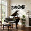 Ensemble de 4 décorations murales en métal, instruments de musique et notes noires