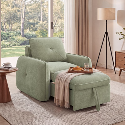 40.94'' Upholstered Pull-Out Accent Chair, Convertible Sleeper Chair