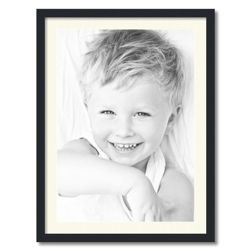 Cadre pour photo simple 20 "x 28" en bois mat, Blanc brillant
