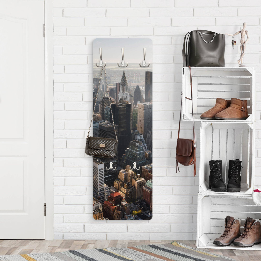 Pettit 5 - Hook Wall Mounted Coat Rack in Grey
