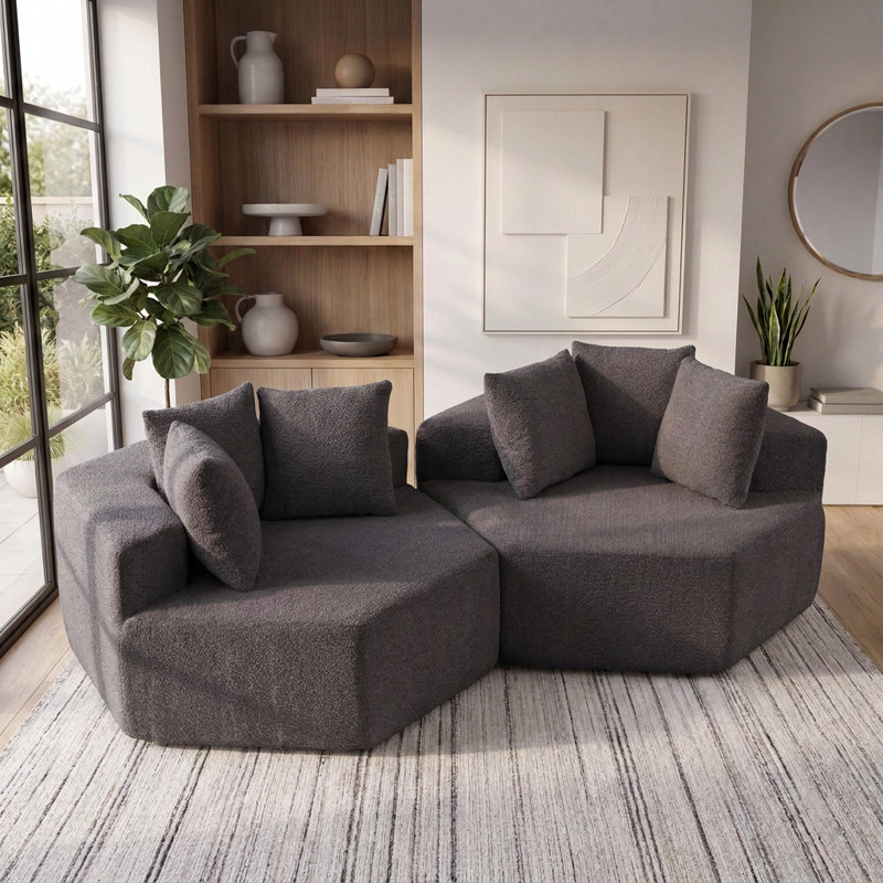 Méridienne de 54 po avec trois coussins 54 po, Grey