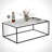 Modern Coffee Table with Metal Legs, Solid White Finish, 37.4 x 16.9 x 21.3 inches | 100% Melamine Coated Particle Board, 0.7 inches Thick | Durable Electrostatic Powder Coated Legs, Stylish Industrial Design