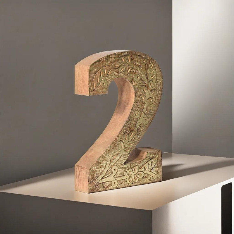 Haddam Text & Numbers Letter Block, Gold, 2
