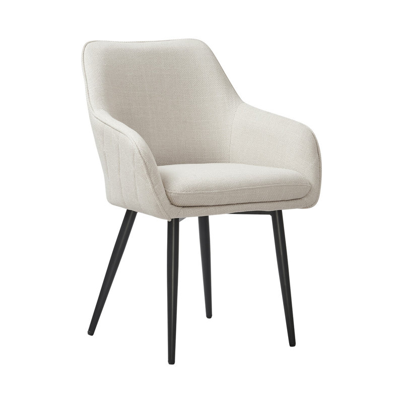 Stuhl 50cm H Polyester Upholstered Metal Parsons Chair, Beige