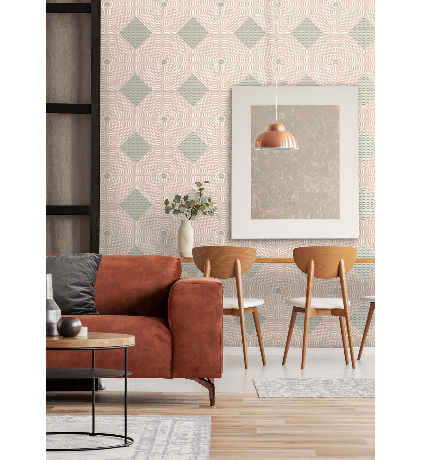 Geometric Peel & Stick Wallpaper Roll, Pink