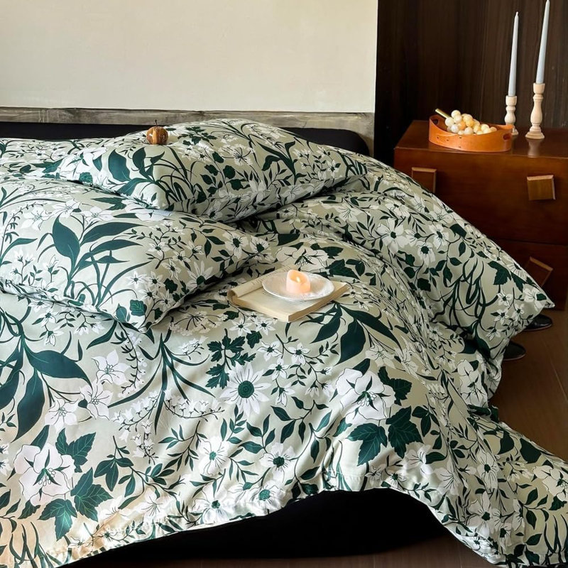 Aaris Polyester Floral Duvet Cover with Pillowcases