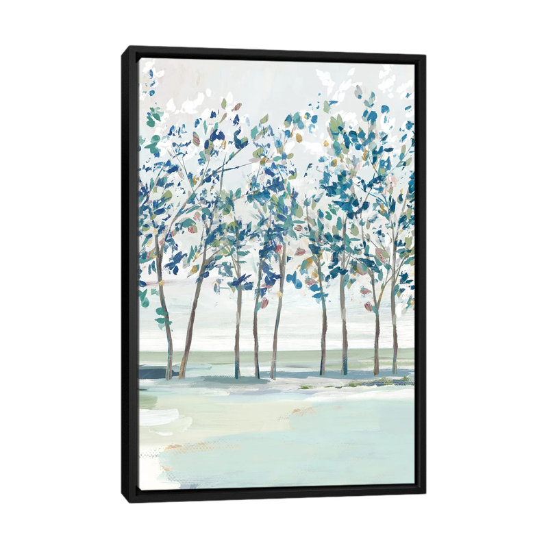 «Blue Ridge I» par Isabelle Z - reproduction d'art, H 26 po x l 18 po x 1,5 po, Toile avec cadre noir, Aucun mat
