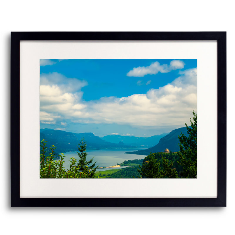 Vista House Above The Gorge Print by Tom Kostes, 25.25" H x 31.25" W, Black Framed Paper