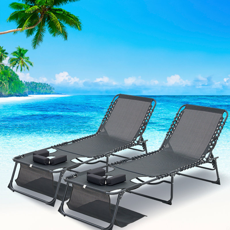 Face Down Chaise Lounge Chair 5-Position Adjustable Sunbathing, Foldable Tanning Chair With Face& Arm Holes, Outdoor Recliner Chair