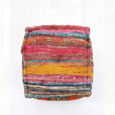 Square Pouf Ottoman,Handmade Floor Cushion Puff Seat Boho Square Pouffe, Footstool & Accent Seating for Living Room, Bedroom & Lounge