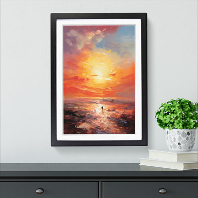 Sunrise Gestural - Single Picture Frame Print on Wood