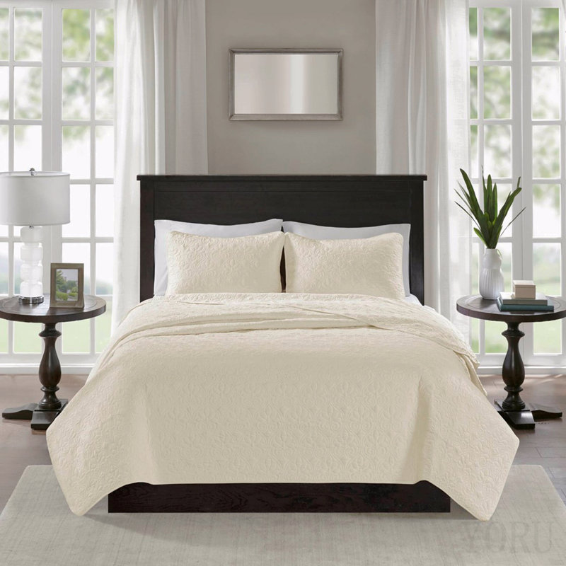 Reversible Quilt Set Cream King/Cal King