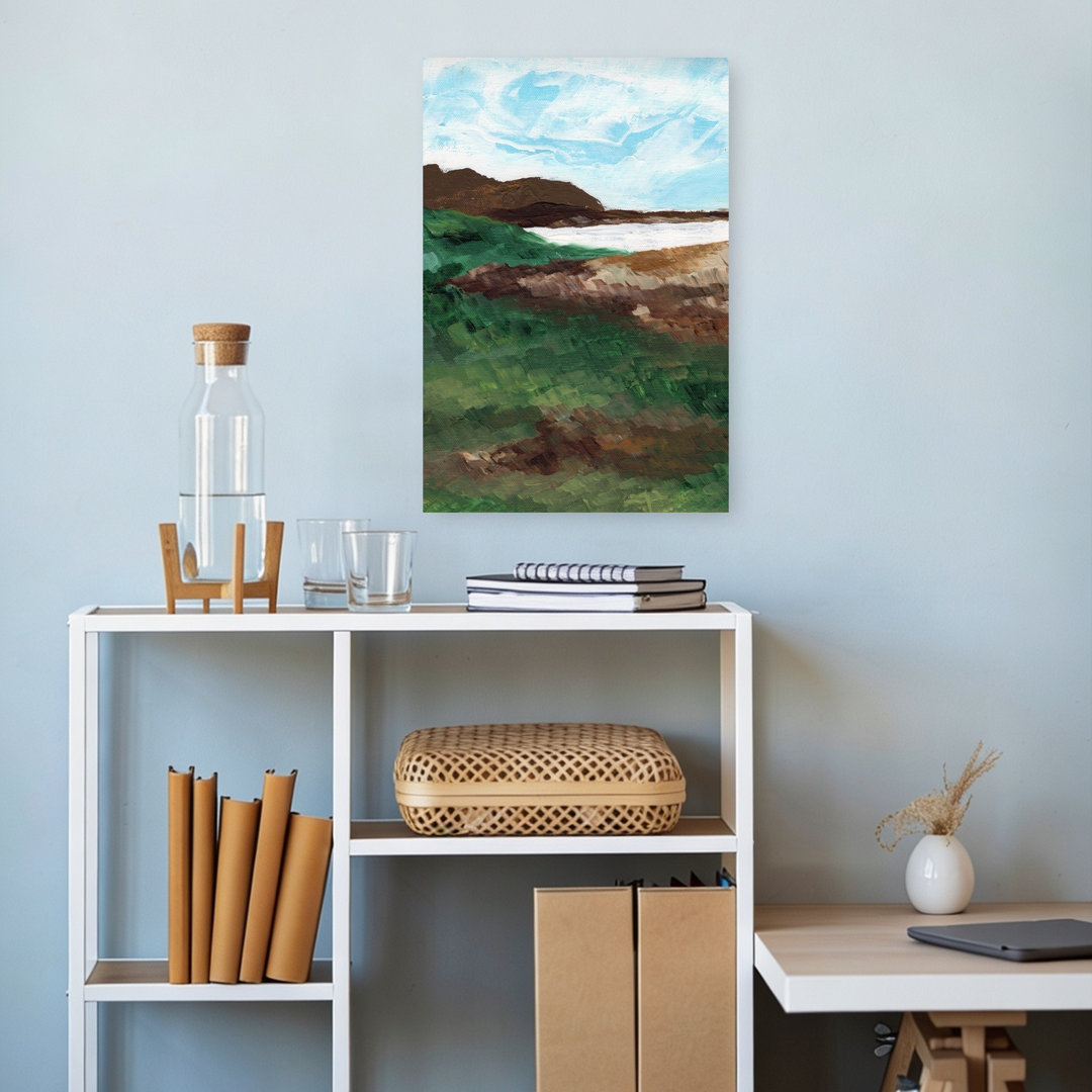 Grassy Ocean Vista Peaceful Serene Tranquil Coastal Wall Art Print