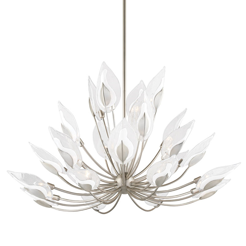 Blossom 24 - Light Chandelier, Silver Leaf