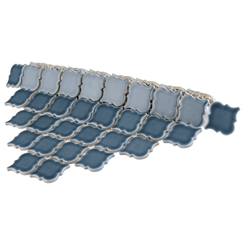 Hudson Tangier 2" x 2" Porcelain Arabesque Mosaic Wall & Floor Tile, Storm Gray