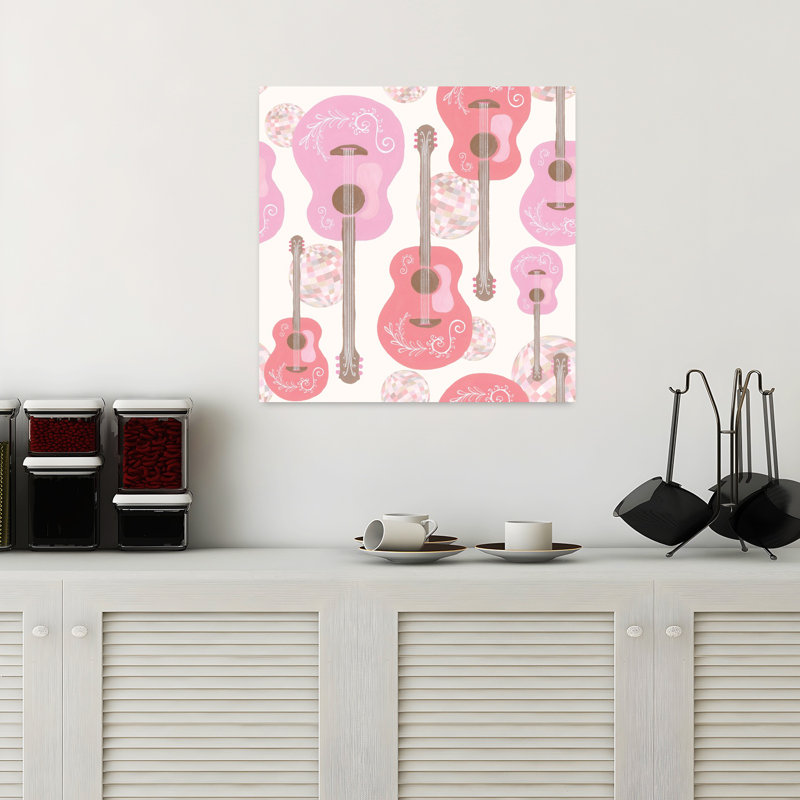 Motif contemporain de cow-boy disco Ixc avec art disco corail, H 18 po x l 18 po