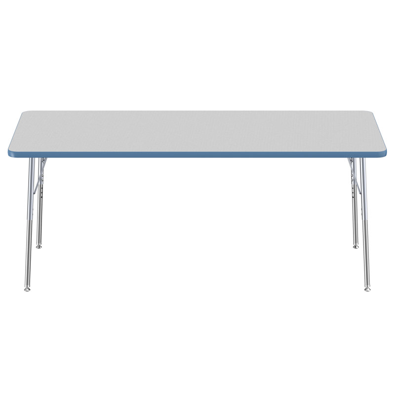 Table rectangulaire d'activité rectangulaire avec pieds réglables, Érable / noir, Roulement pivotant standard, 30" x 72"