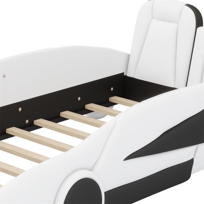 Lit plateforme avec roulettes Race, Blanc