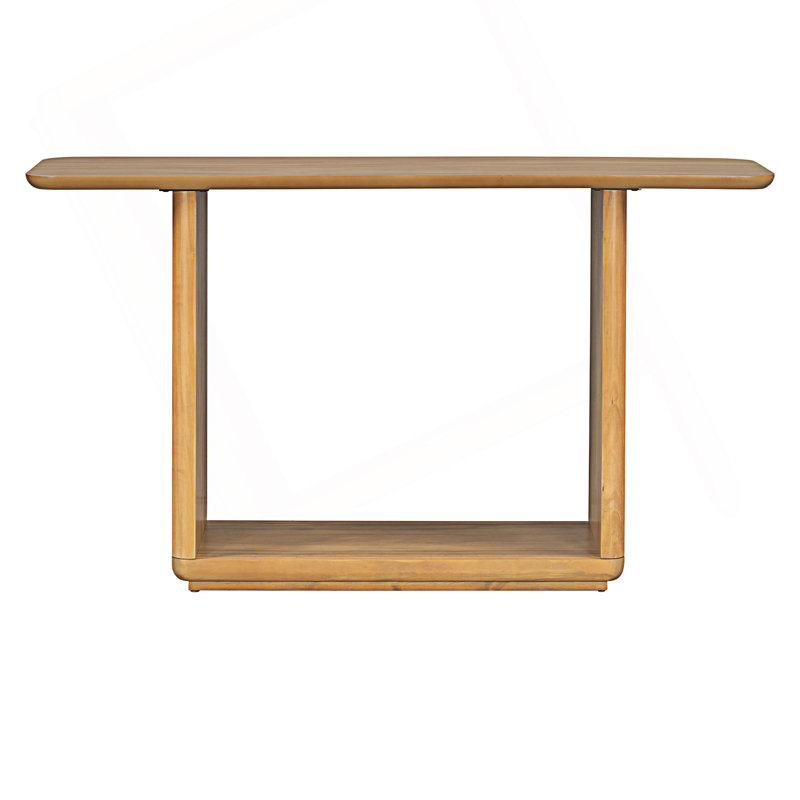 Console moderne et minimaliste avec coins arrondis, Brun