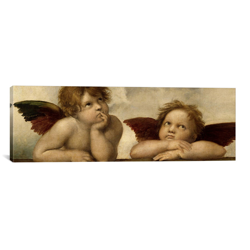 « the two anges » par reproduction d’art sur toile Raphael, H 24 po x l 72 po x P 1,5 po
