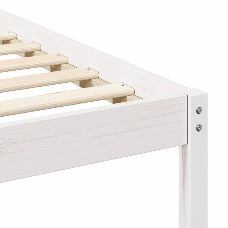 Solid Wood Bed, White, Super King (6')