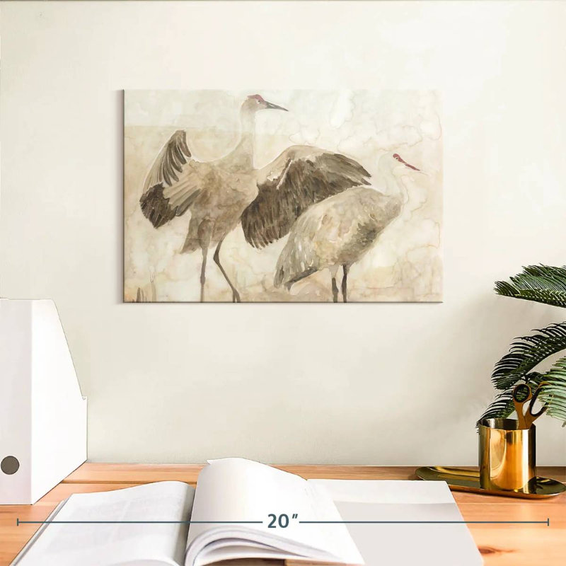 Brampt Two Sandhill Cranes, 8" H x 12" W