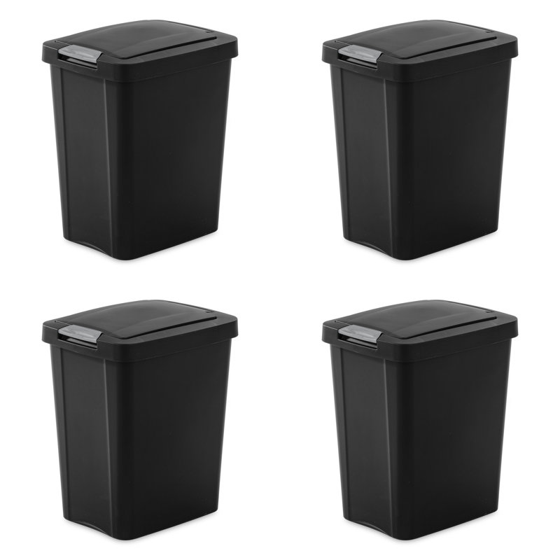 Sterilite 8 Gallon Touch Top Trash Can (Set of 4) 