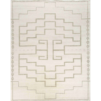 Stuart Street Collection Hand Knotted Wool Oriental Area Rug in Beige
