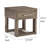 Aska Rectangular Side End Table With Drawer, USB Port, 24 Inch Gray