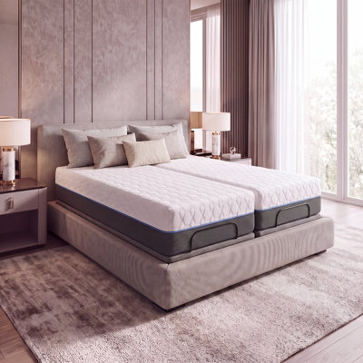 Copper Recovery 14" Plush Split King  Cooling Copper Infused Gel Memory Foam Mattress