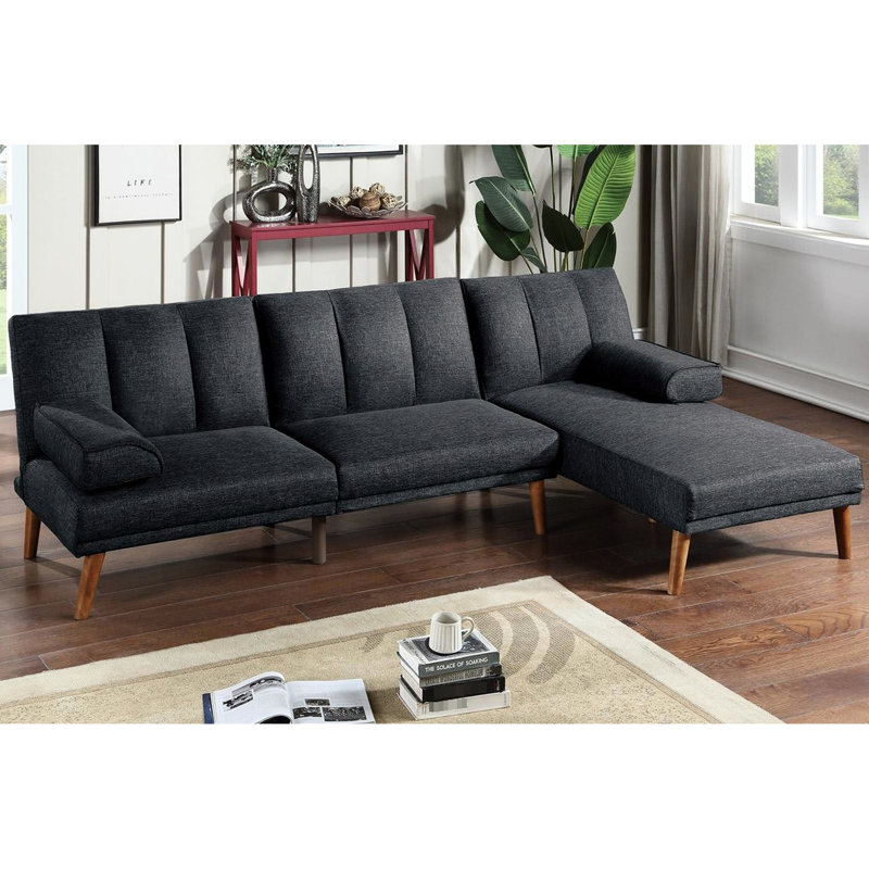 Chaise longue classique avec coussin supplémentaire et structure en bois massif de fibres de lit de style contemporain