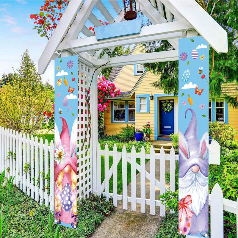 Signe de porche de Pâques - Bannière de décoration murale pour l'intérieur en plein air Joyeuses Pâques, B