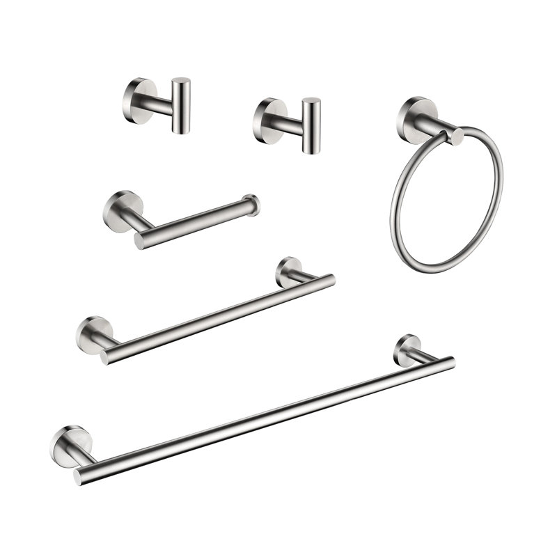 6 - Piece Bathroom Hardware Set, Brushed Nickel