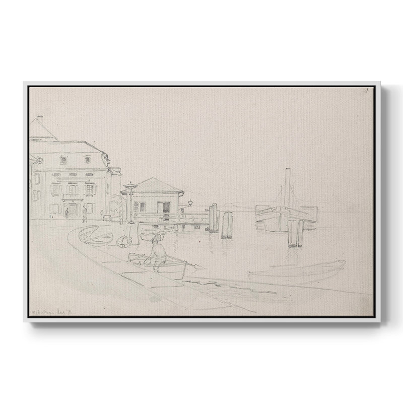 "Croquis rétro-XXXII" sur toile, Blanc, H 27 po x l 41 po