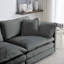 Chaise d'appoint (2 pièces), revêtement en chenille grise, bois massif, fauteuils de salon confortables avec coussin 2, structure en bois massif, taie décorative confortable