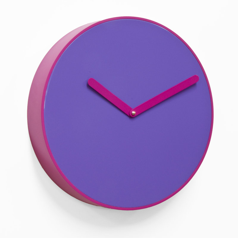 Sanchez Wood Wall Clock, Glossy and purple matt