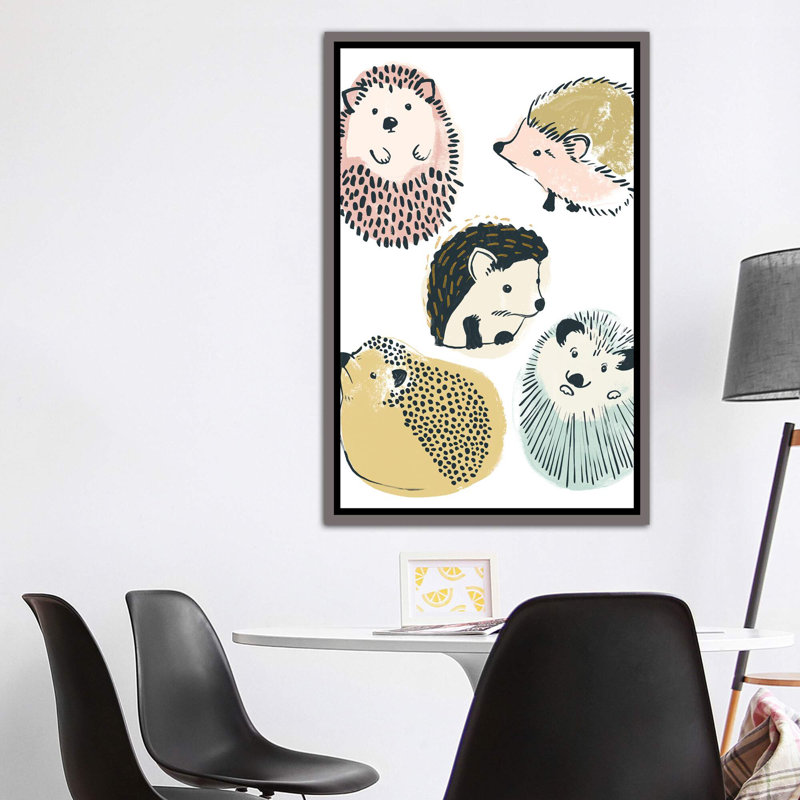 Décoration murale Prickle Pals I Kids, H 60 po x l 40po x P 1,5 po, Toile avec cadre gris foncé rustique