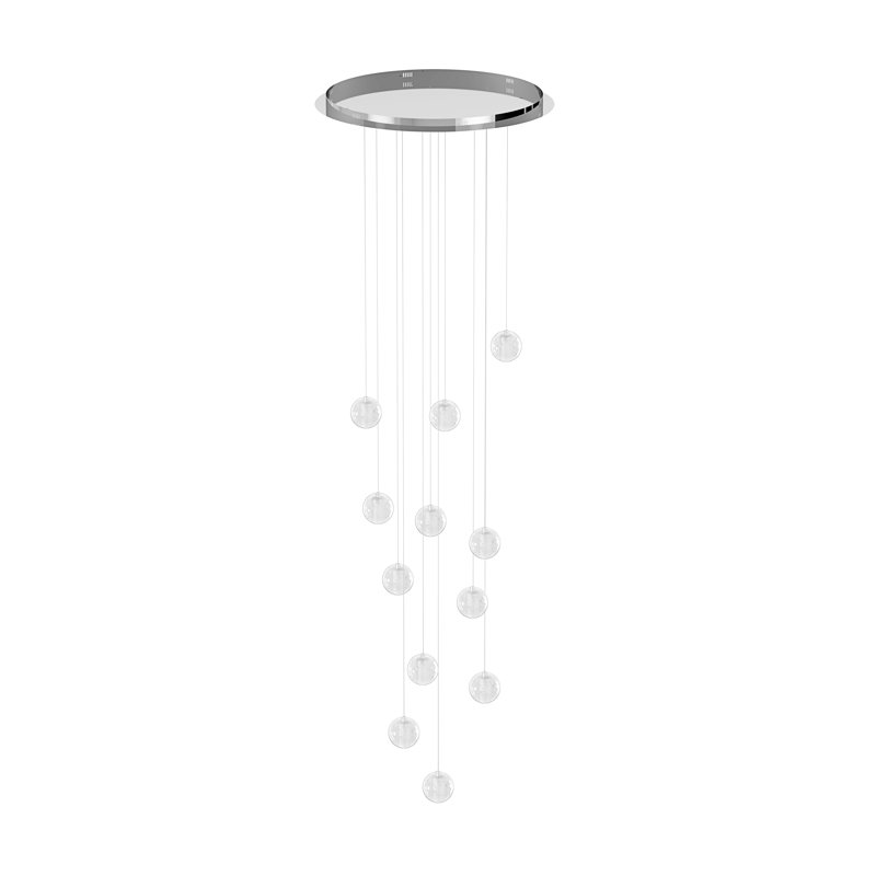 Luminaire suspendu en forme de cage d'escalier moderne à 12 lumières Olene