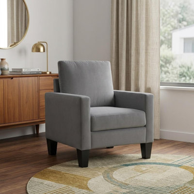 Fauteuil rembourré 32 po gris et noir