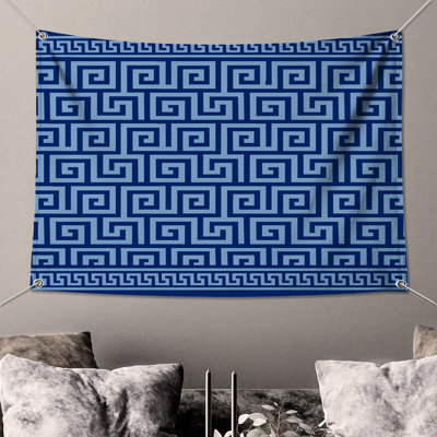 Greek Key Pattern Wall Tapestry - Abstract Wall Decor