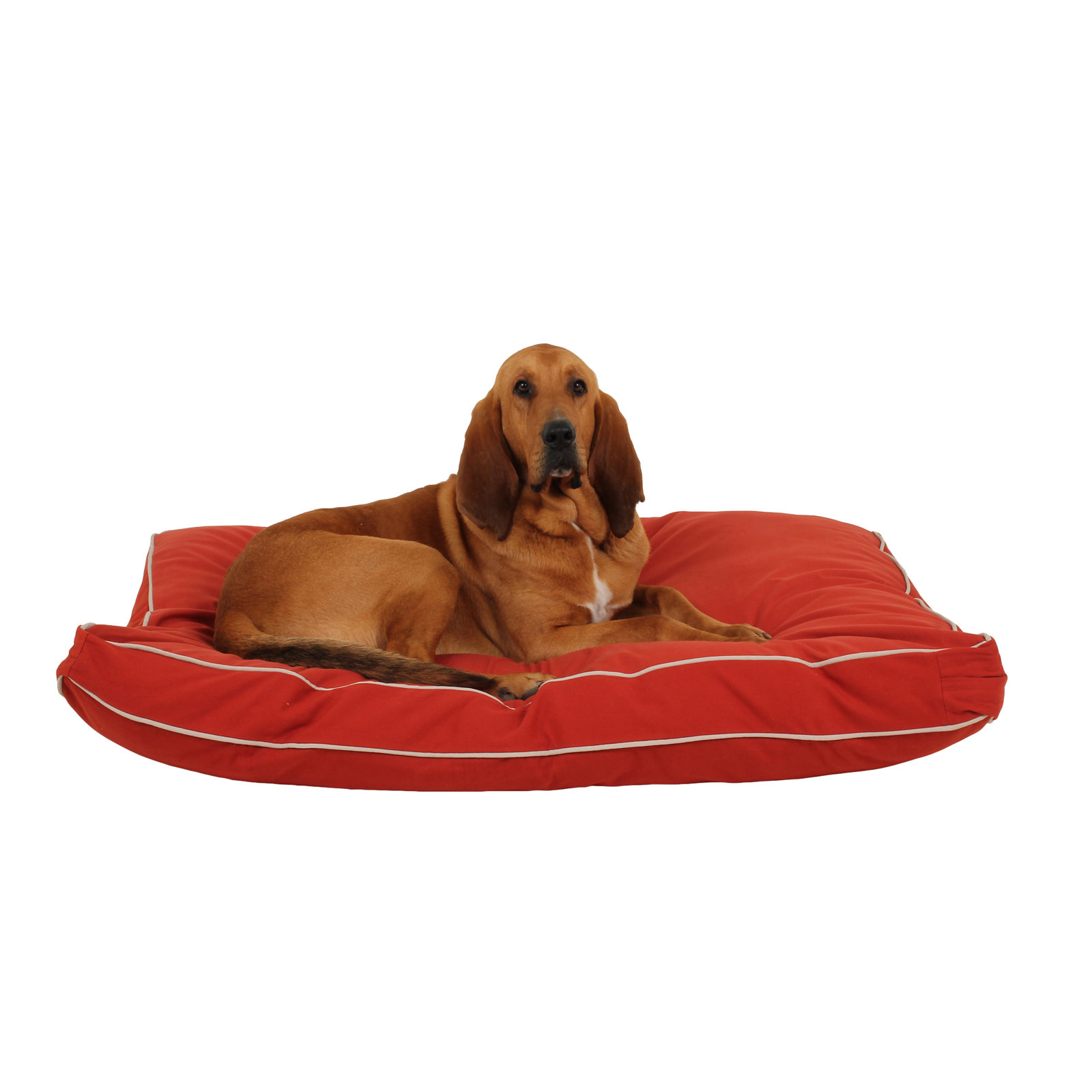 Large (48" W x 36" D x 4" H), Red/Khaki