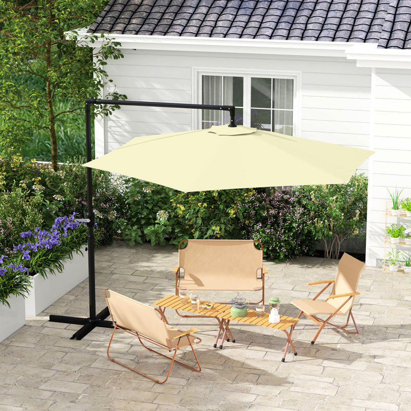 Parasol en porte-à-faux robuste, 9,5 pi, pour le plaisir du balcon - 9,5 pi beige, amusant près de la piscine
