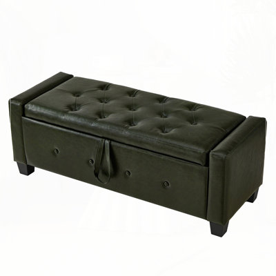 Faux Leather Bench With Storage by Latitude Run
