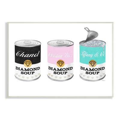 «Glam Fashion Trio Soup Condensed Soup», art pop surdimensionné rétro par Pop Art par Amanda Greenwood