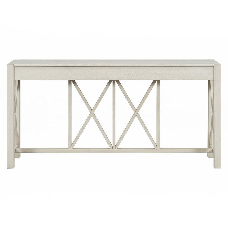Console 60 po avec 4 tiroirs spacieux, Beige