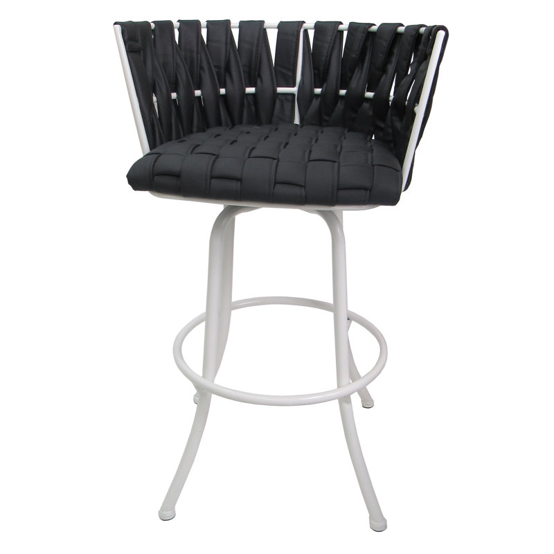 Gorrell Swivel Upholstered Counter Stool, Black, Counter Stool (26" Seat Height)