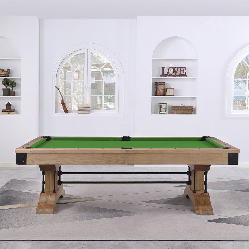 Table de billard Manchester, Vert pomme, Non, Naturel patiné