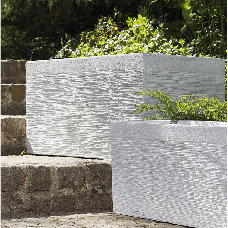 Adrianna Pot Planter, White, 1, 36.5cm H x 80cm W x 37cm D