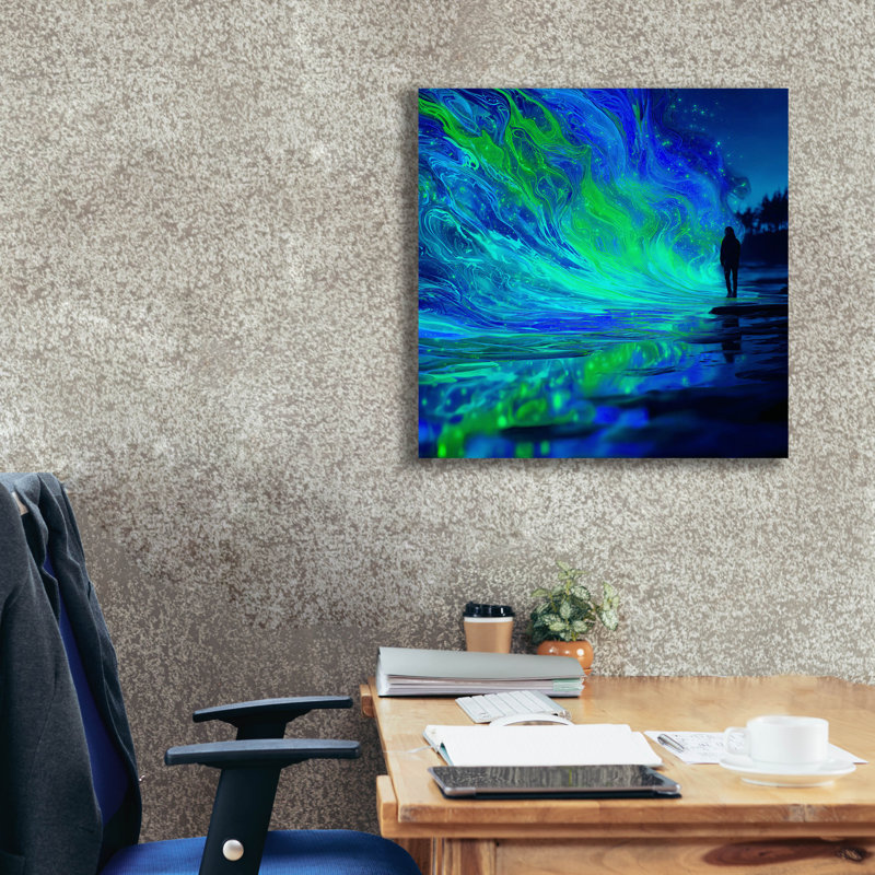  «Waves Beyond Reality» par Ann Klee, art mural sur toile, 26 po x 26 po, H 26 po x l 26 po
