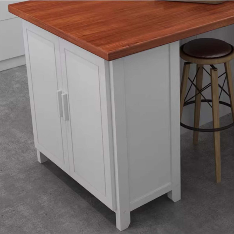 Open kitchen operation island, solid wood table